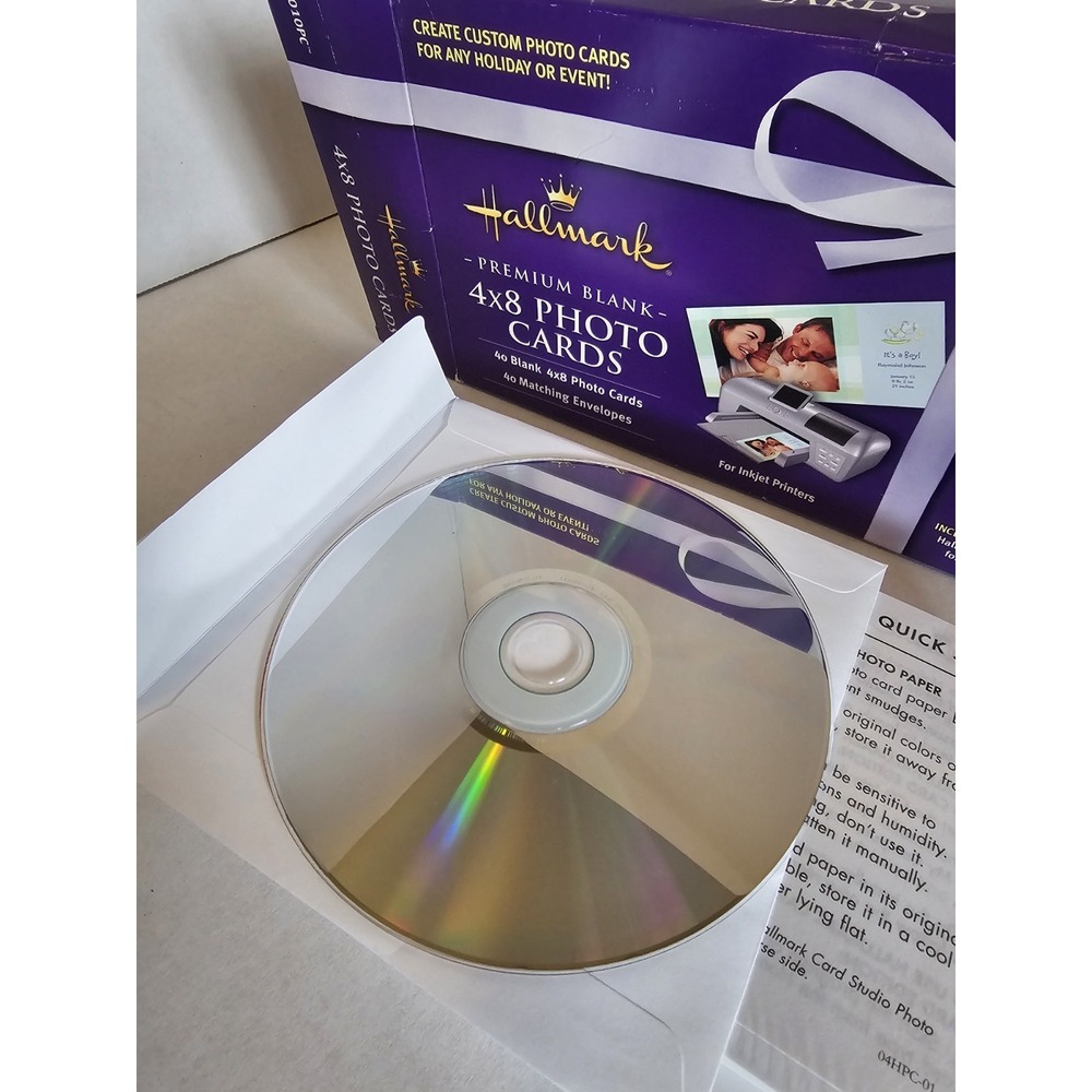 Hallmark Premium Blank 4x8 Photo Cards Set – 40 Cards Envelopes CD  New Open Box - Picture 5 of 5